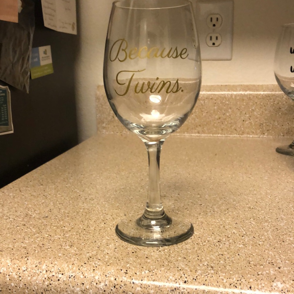 Because Twins wine glass